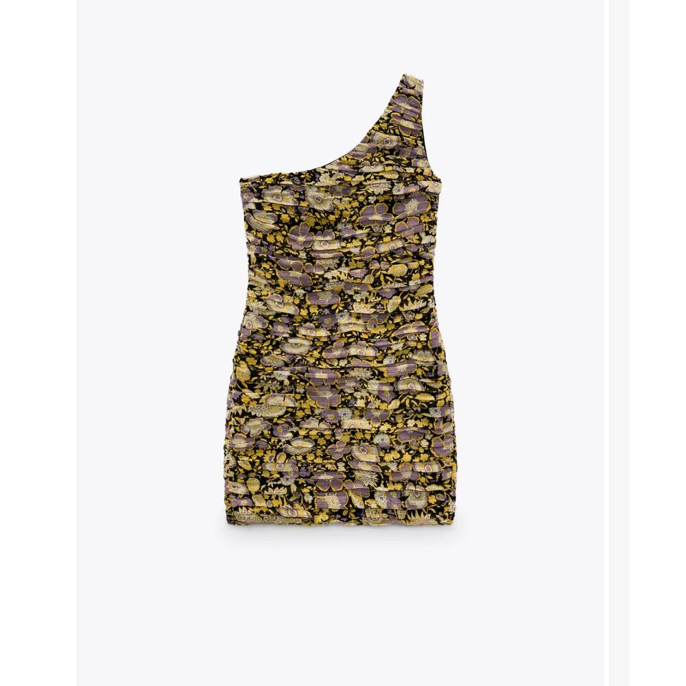ZARA FLORAL ONE SHOULDER | ZARA DRESS SIZE SMALL